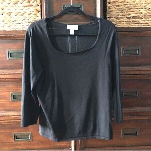 Vintage Talbots Black 3/4 sleeve tee in size M